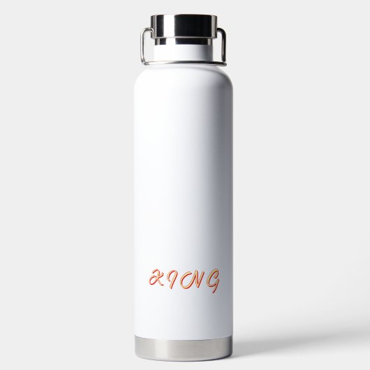 Premium KING RVS drankcontainer Wit  Waterfles (Achterkant)