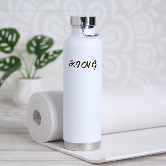 Premium KING RVS drankcontainer Wit Waterfles (Yoga (Gedraaid) )