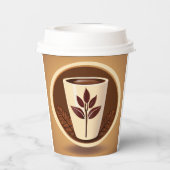 Premium koffiebeker Vector Logo Papieren Bekers (Achterkant)