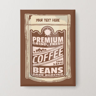 Premium koffiebonen eten poster café Barista Button