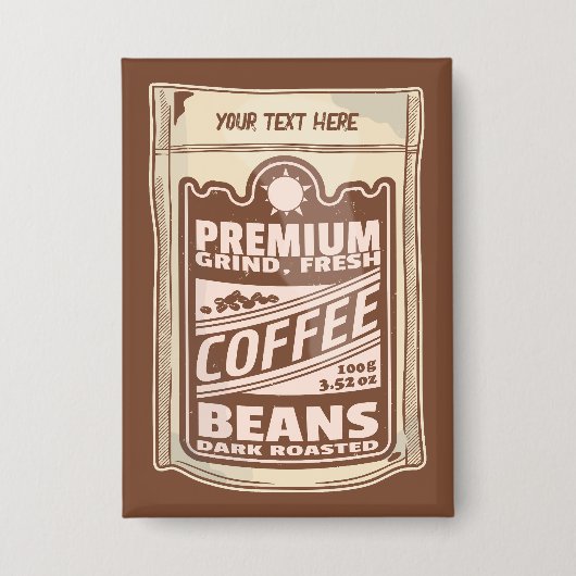 Premium koffiebonen eten poster café Barista Button (Voorkant)