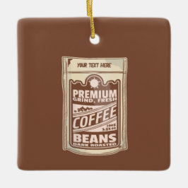 Premium koffiebonen eten poster café Barista Keramisch Ornament