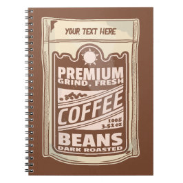 Premium koffiebonen eten poster café Barista Notitieboek