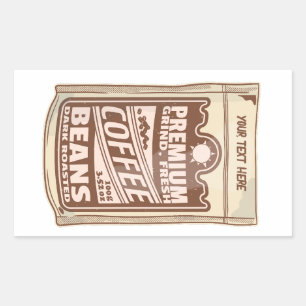 Premium koffiebonen eten poster café Barista Rechthoekige Sticker