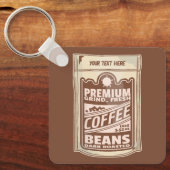 Premium koffiebonen eten poster café Barista Sleutelhanger (Voorkant)