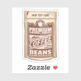 Premium koffiebonen eten poster café Barista Sticker