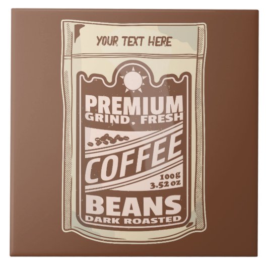 Premium koffiebonen eten poster café Barista Tegeltje (Voorkant)