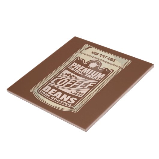 Premium koffiebonen eten poster café Barista Tegeltje (Zijkant)