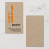 Premium Kraft Bold Modern Professional Minimalist Visitekaartje (Voorkant / Achterkant)