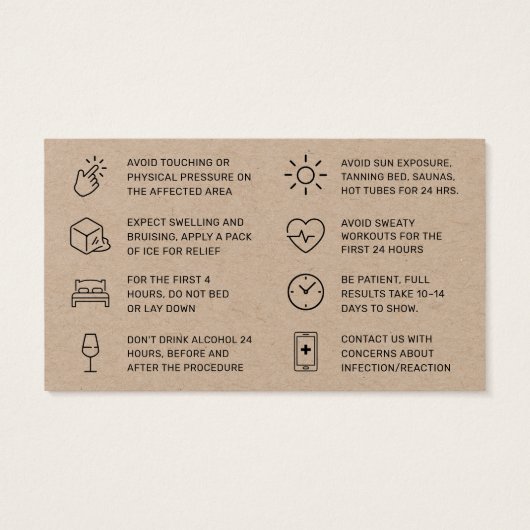 Premium Kraft Botox Injectie Kaart (Achterkant)
