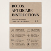 Premium Kraft Botox Injectie Nazorg Kaart (Voorkant /achterkant)