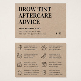 Premium Kraft Brow Tint Aftercare Kaart