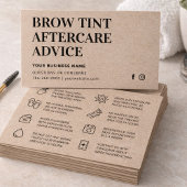 Premium Kraft Brow Tint Aftercare Kaart