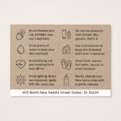 Premium Kraft Eco Chemical Peel Aftercare Kaart (Achterkant)