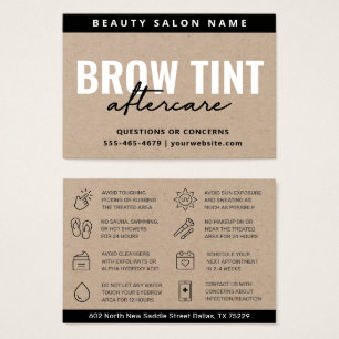 Premium Kraft Eco Eyebrow Tint Aftercare Kaart