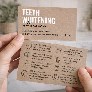 Premium Kraft Eco Teeth Whitening Aftercare Kaart