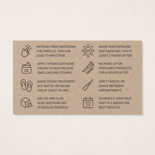 Premium Kraft Eenvoudige Wenkbrauw Threading Nazor Visitekaartje (Achterkant)