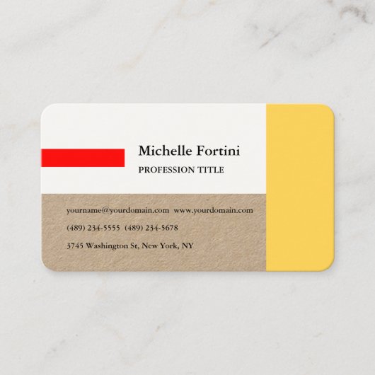 Premium Kraft Elegant Plain Minimalist Visitekaartje (Voorkant)