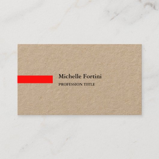 Premium Kraft Elegant Plain Minimalist Visitekaartje (Voorkant)
