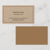 Premium Kraft Elegant Plain Simple Minimalist Visitekaartje (Voorkant / Achterkant)