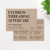 Premium Kraft Eyebrow Threading Aftercare Kaart (Bureau)