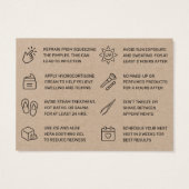 Premium Kraft Eyebrow Threading Aftercare Kaart (Achterkant)