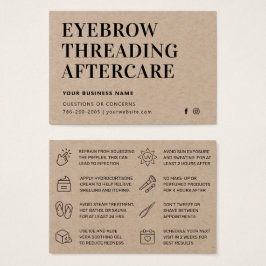 Premium Kraft Eyebrow Threading Aftercare Kaart