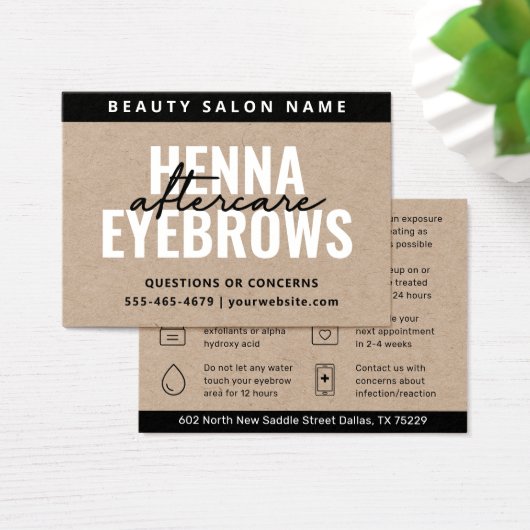 Premium Kraft Eyebrow Tint Henna Brows Aftercare Visitekaartje (Bureau)