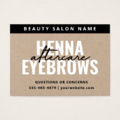 Premium Kraft Eyebrow Tint Henna Brows Aftercare Visitekaartje (Voorkant)