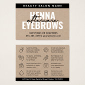 Premium Kraft Eyebrow Tint Henna Brows Aftercare Visitekaartje (Voorkant /achterkant)