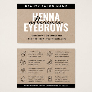 Premium Kraft Eyebrow Tint Henna Brows Aftercare Visitekaartje