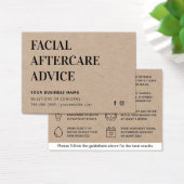 Premium Kraft Facial Aftercare Instructions Kaart (Bureau)