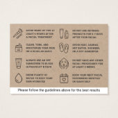 Premium Kraft Facial Aftercare Instructions Kaart (Achterkant)
