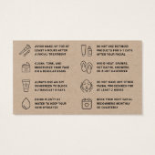 Premium Kraft Facial Aftercare Instructions Kaart (Achterkant)