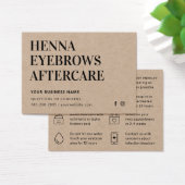 Premium Kraft Henna Brows Aftercare Kaart Advice (Bureau)