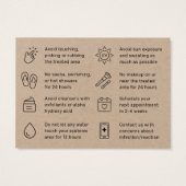 Premium Kraft Henna Brows Aftercare Kaart Advice (Achterkant)