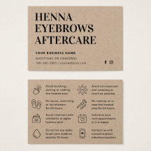 Premium Kraft Henna Brows Aftercare Kaart Advice