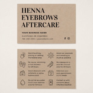 Premium Kraft Henna Brows Aftercare Kaart Advice