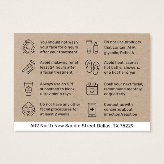 Premium Kraft HydraFacial Advice Kaart (Achterkant)