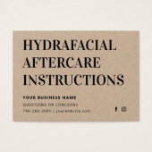 Premium Kraft HydraFacial Advice Kaart (Voorkant)