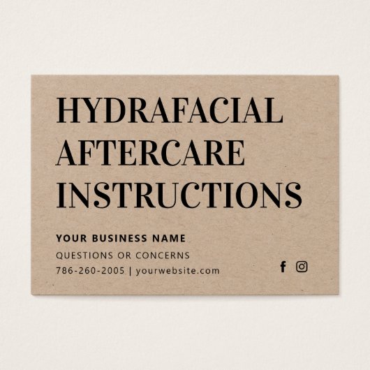 Premium Kraft HydraFacial Advice Kaart (Voorkant)