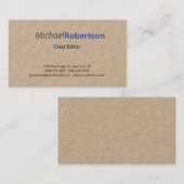 Premium Kraft Minimalist Elegant Professional Visitekaartje (Voorkant / Achterkant)