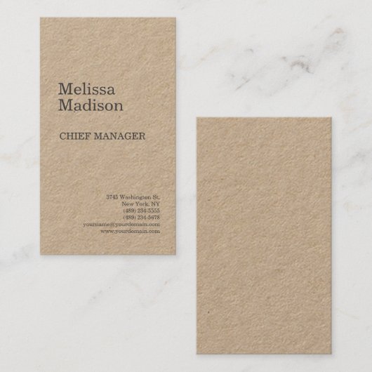 Premium - Kraft Modern - minimalistische professio Visitekaartje (Voorkant / Achterkant)