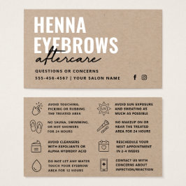 Premium Kraft Natural Henna Brows Aftercare Kaart