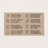 Premium Kraft Natural Henna Brows Aftercare Kaart (Achterkant)