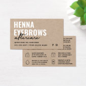 Premium Kraft Natural Henna Brows Aftercare Kaart (Bureau)
