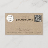 Premium Kraft natuurpapier, QR-code Visitekaartje (Achterkant)