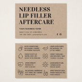 Premium Kraft Needles Lips Filler Aftercare Kaart (Voorkant /achterkant)