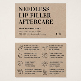 Premium Kraft Needles Lips Filler Aftercare Kaart