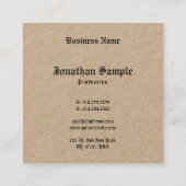 Premium Kraft Nostalgic Classic look Old Style Vierkante Visitekaartje (Achterkant)